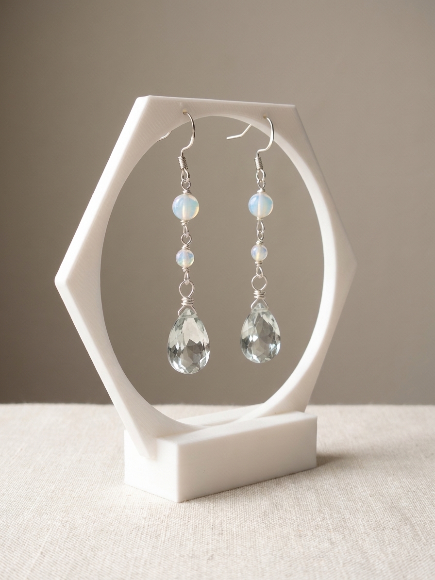 The Diamond of the Season - featuring Green Amethyst, Aurora Coated Jade, Silver Tone Copper Wire, Sterling Silver angle 3