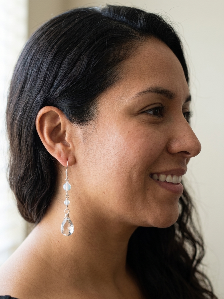 The Diamond of the Season - featuring Green Amethyst, Aurora Coated Jade, Silver Tone Copper Wire, Sterling Silver angle 6