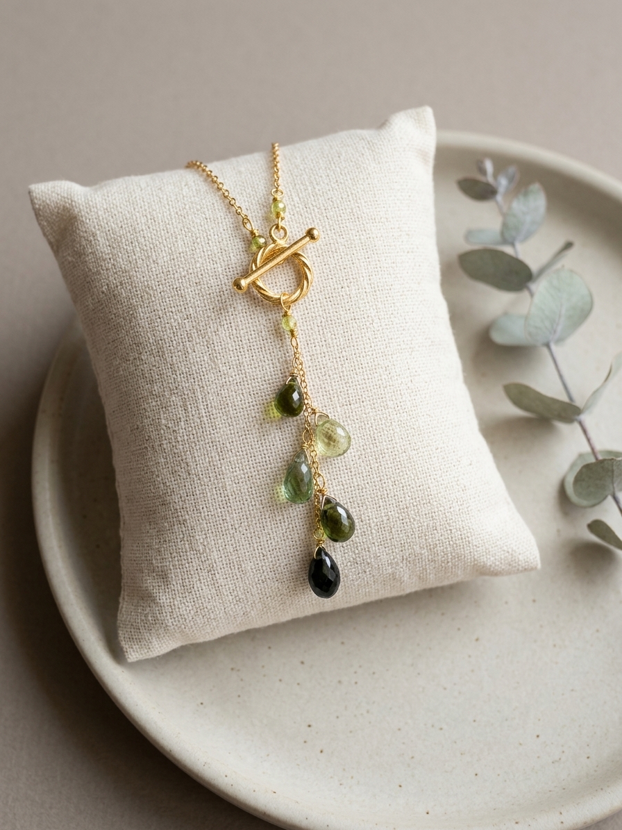 What A Sap - featuring Green Tourmaline, Peridot, Gold Tone Copper Wire, Gold Tone Brass, Gold Plated Sterling Silver angle 3